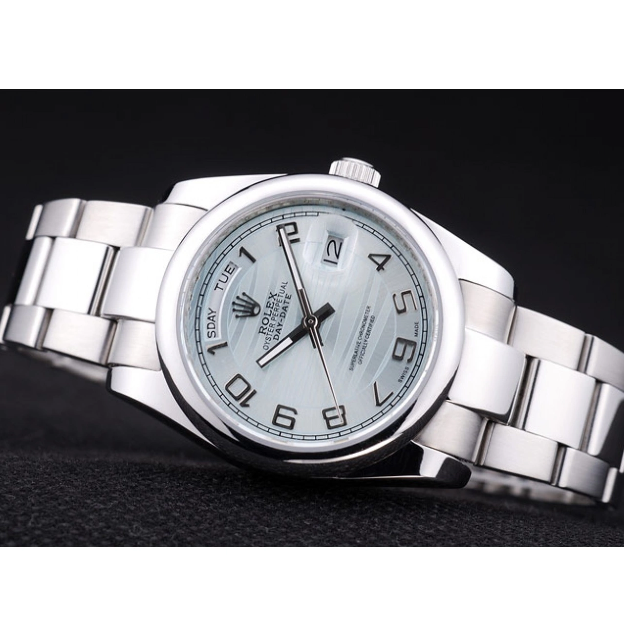 Good Copy Rolex Watches 7470 Rolex Dial Polished DayDate Bezel Silver White 0819